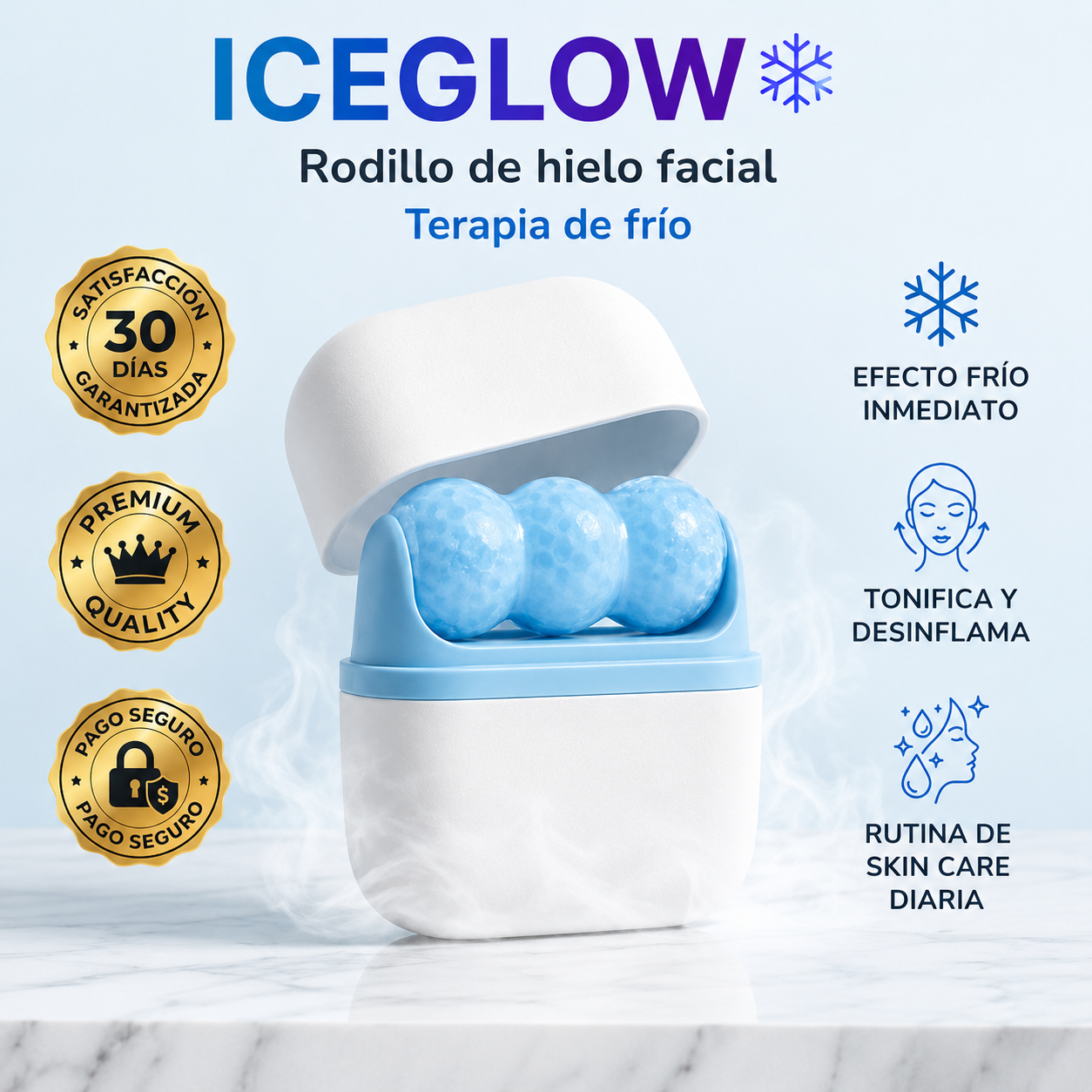 IceGlow™ -Despierta Con Un Rostro Más Fresco y Radiante En Solo Minutos.