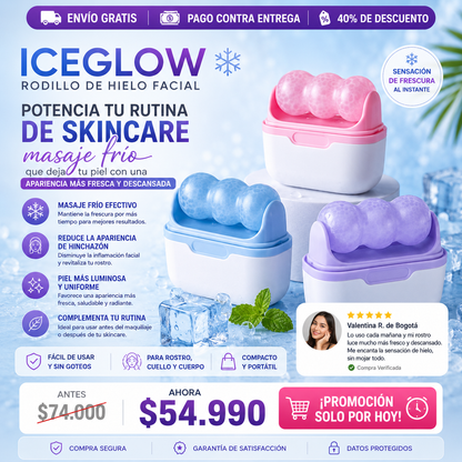 IceGlow™ -Despierta Con Un Rostro Más Fresco y Radiante En Solo Minutos.