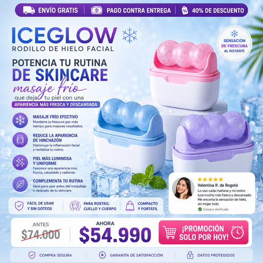 IceGlow™ -Despierta Con Un Rostro Más Fresco y Radiante En Solo Minutos.