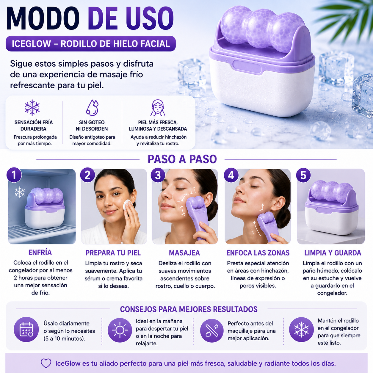 IceGlow™ -Despierta Con Un Rostro Más Fresco y Radiante En Solo Minutos.